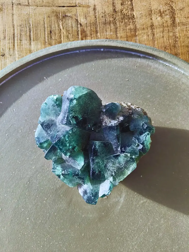 Groen Fluoriet Hart - S