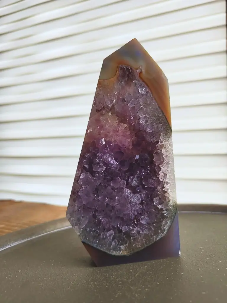 Amethist in agaat punt 15cm