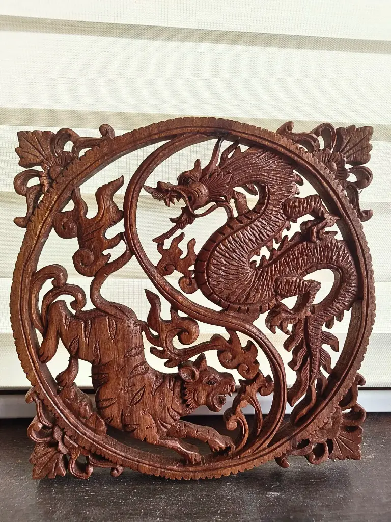 Tijger & Draak houten kader