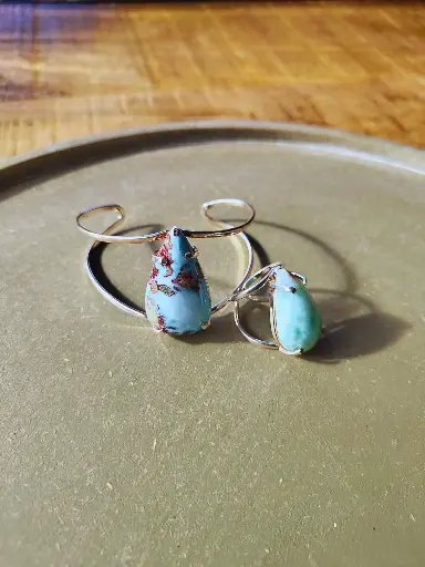 [Larimar set] Prachtige Larimar juwelen set